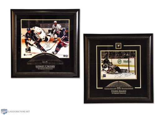 Sidney Crosby and Evgeni Malkin Pittsburgh Penguins Signed Framed Photo Displays (2) with Frameworth COAs