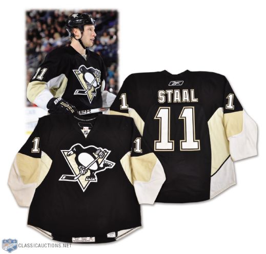Jordan Staals 2009-10 Pittsburgh Penguins "Final Game at Mellon Arena" Game-Worn Jersey <br>with Team LOA - Photo-Matched!