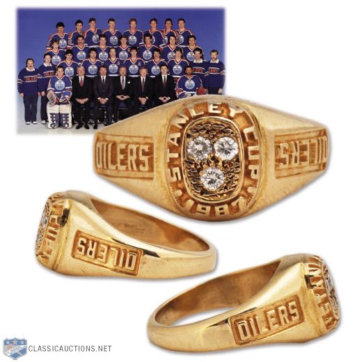 Edmonton Oilers 1986-87 Stanley Cup Championship 10K Gold and Diamond Ladies Ring