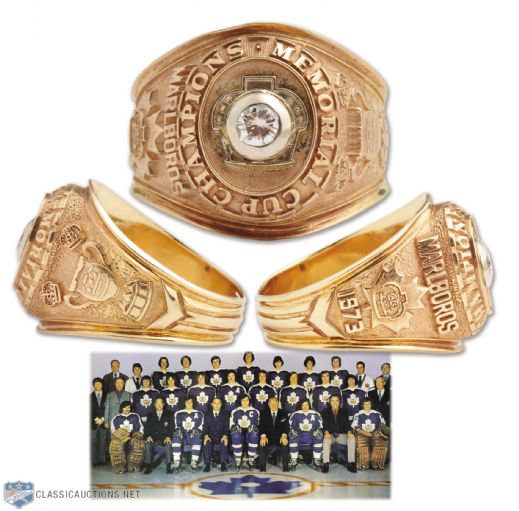Toronto Marlboros 1972-73 Memorial Cup Championship 10K and Diamond Gold Ring