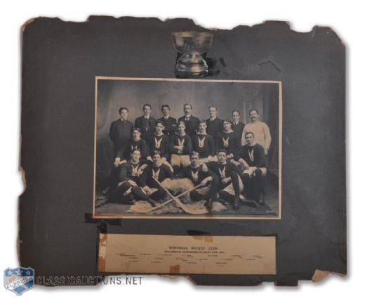 Montreal Amateur Athletic Association Hockey Team 1903 Stanley Cup Champions Original Studio Photo (21" x 26")