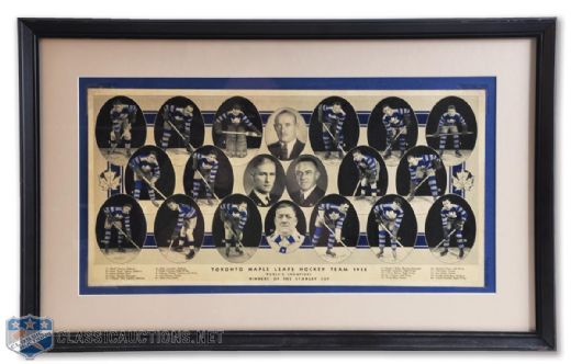 Toronto Maple Leafs 1931-32 Stanley Cup Champions Colourized Framed Team Photo
