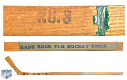 Nice 1920s Expert No. 8 One-Piece Hockey Stick with Paper Label