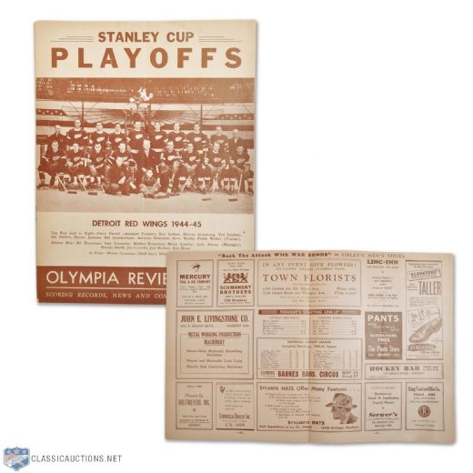 1945 Stanley Cup Final Program