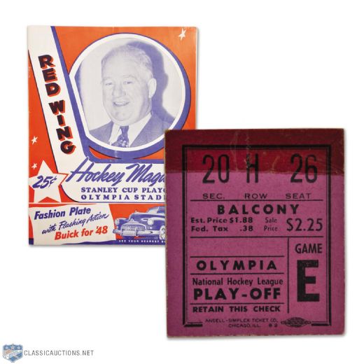 1948 Stanley Cup Final Program and Ticket - Cup-Winning Game