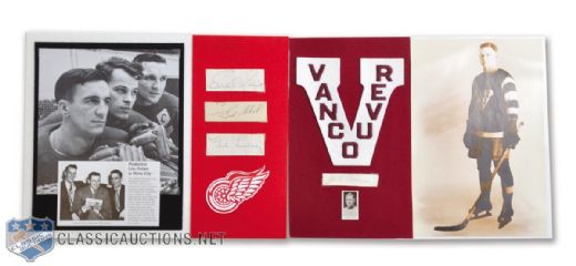 HOFer Jack Adams and Red Wings Production Line Signed Displays