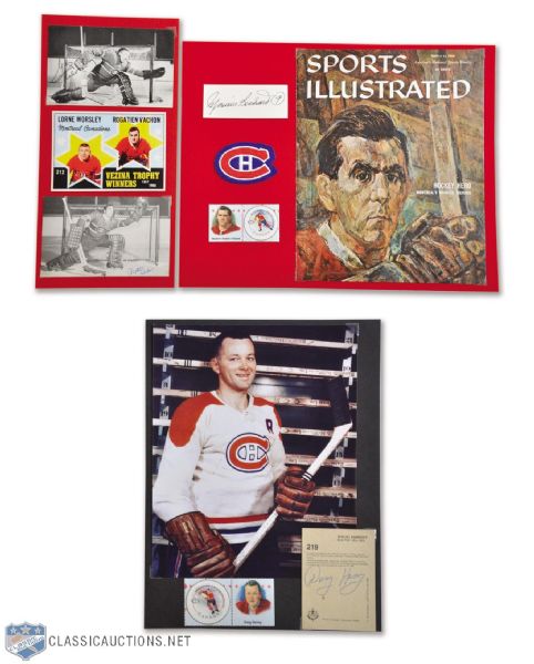 Montreal Canadiens Signed Displays (3), Featuring HOFers Harvey and Richard
