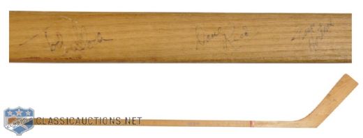 Toronto Maple Leafs 1955-56 Stick Team-Signed by 15, including Horton and Armstrong