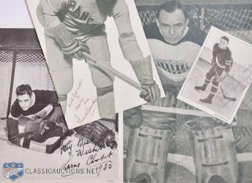 HOFers Roy Worters and Frank Boucher Signed Pictures Plus Chabot and Murdoch