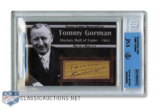 HOFer Tommy Gorman Custom-Made Autographed Card