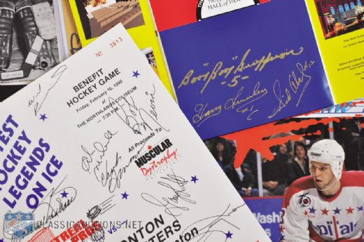 Hockey Autograph Collection Featuring Multi-Signed Pieces with Deceased HOFers