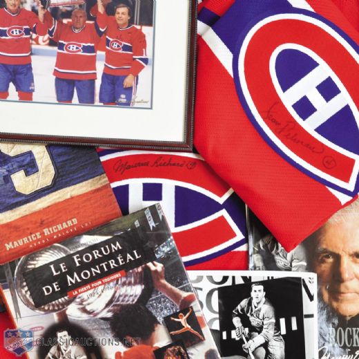 Maurice Richard and Jean Beliveau Autograph and Memorabilia Collection of 9