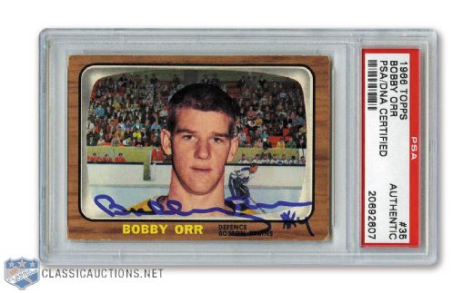 1966-67 Topps #35 HOFer Bobby Orr Signed Rookie Card - PSA/DNA Certified