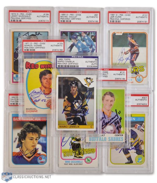 500-Goal Scorers Signed Rookie Cards (24) - All PSA/DNA Certified