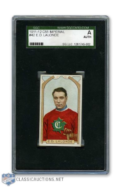 1911-12 Imperial Tobacco C55 #42 HOFer Newsy Lalonde - Graded SGC Authentic