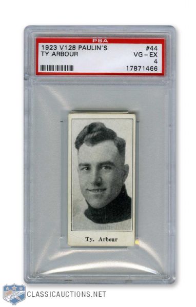 1923-24 Paulins Candy V128 #44 Ty Arbour - Graded PSA 4