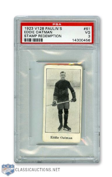1923-24 Paulins Candy V128 #61 Eddie Oatman (Stamp) - Graded PSA 3