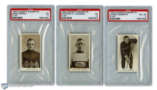 1924-25 Champs Cigarettes C144 Herberts, Jackson and Spring - All PSA-Graded