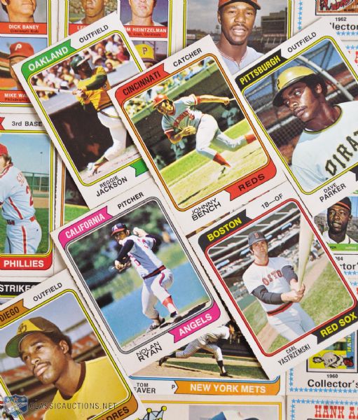 1974 O-Pee-Chee Baseball Near Set (614/660) Plus 1973 Team Checklist 24-Card Set