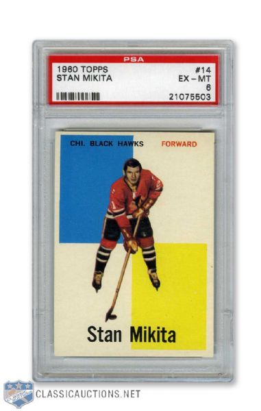 1960-61 Topps #14 HOFer Stan Mikita RC - Graded PSA 6