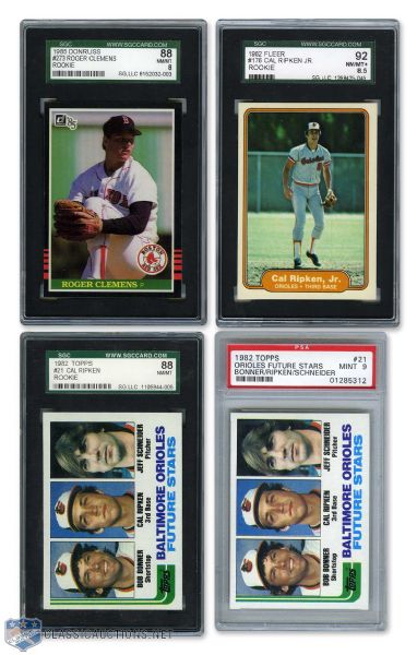 1980s Graded Baseball Star and Rookie Card Collection of 27