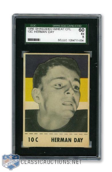 1956 Shredded Wheat CFL #10C Herman Day - Graded SGC 5