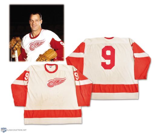 Gordie Howe Late-1960s Detroit Red Wings Game-Worn Jersey with LOA - Many Team Repairs!