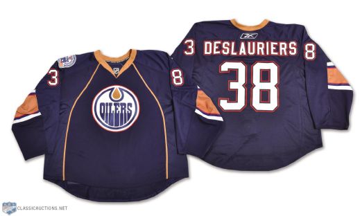 Jeff Deslauriers 2008-09 Edmonton Oilers Game-Worn Jersey with Team LOA