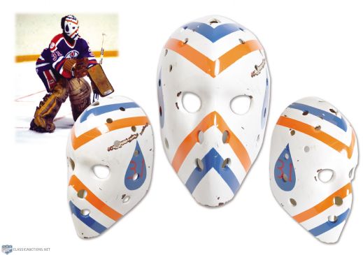 Grant Fuhrs 1982-83 Edmonton Oilers Game-Worn Goalie Mask - Photo-Matched!