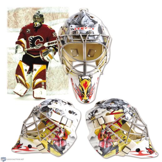 Philippe Sauves 2005-06 Calgary Flames Game-Worn Goalie Mask