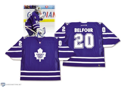 Ed Belfours 2003-04 Toronto Maple Leafs Signed Game-Worn Jersey with Team LOA