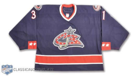 Pascal Leclaires 2006-07 Columbus Blue Jackets Game-Worn Jersey