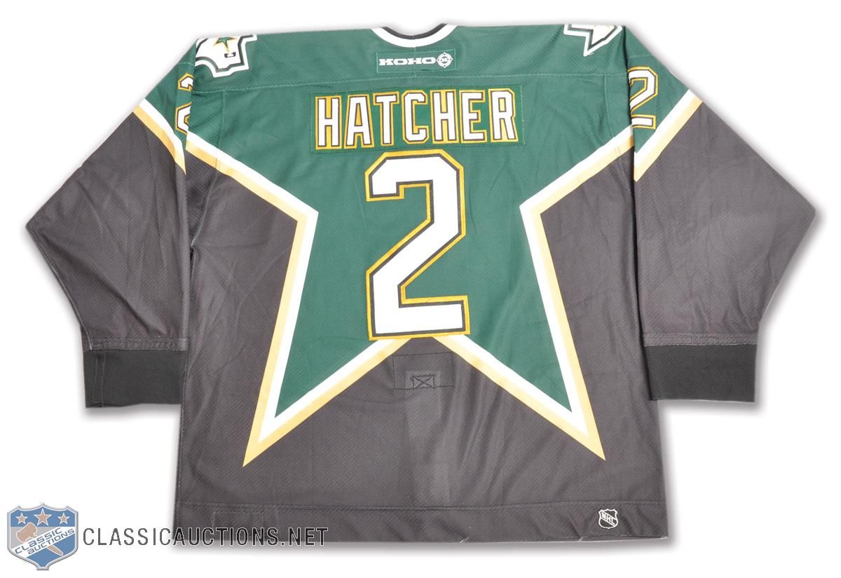 2002-03 Derian Hatcher Dallas Stars Game Worn Jersey - NHL Letter