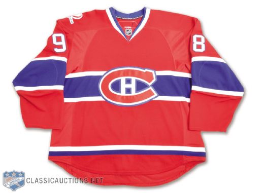 Mike Glumacs 2009-10 Montreal Canadiens Game-Worn Pre-Season Jersey with Centennial Patch and Team LOA
