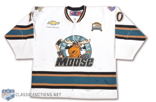 Bobby Dollas and Chris Nielsens Early-2000s AHL-IHL Manitoba Moose Game-Worn Jerseys