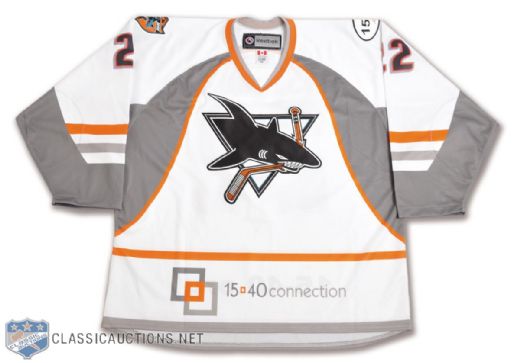 Desjardins and Murrays 2011-12 AHL Worcester Sharks Game-Issued Jerseys with Team LOAs