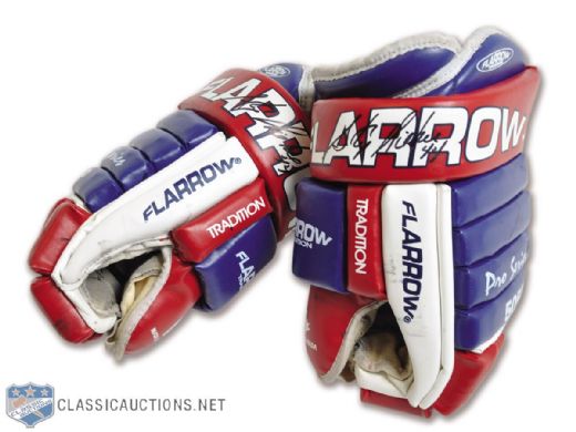 Stephane Richers Heritage Classic Game-Worn Gloves with LOA