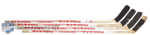 Dale Hunters 1980s Game-Used Titan Stick Collection of 4