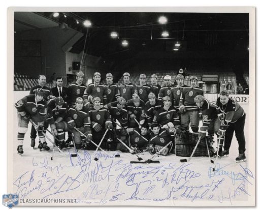 Vintage Late-1960s UCKA Red Army Team-Signed Photo, Featuring Kharlamov and Tretiak (8" x 10")