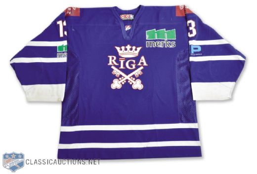 Grigorijs Pantelejevs 2002-03 HK Riga 2000 Game-Worn Jersey