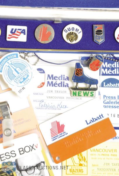 Press Pass Collection of 60+ with 1974 Canada-Russia Series and 1991 Canada Cup Passes