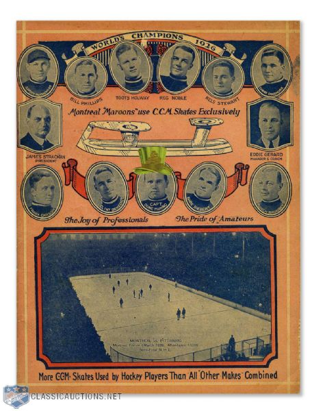 Montreal Maroons 1926 Stanley Cup Champions Scribbler (9 1/2" x 7 1/4")