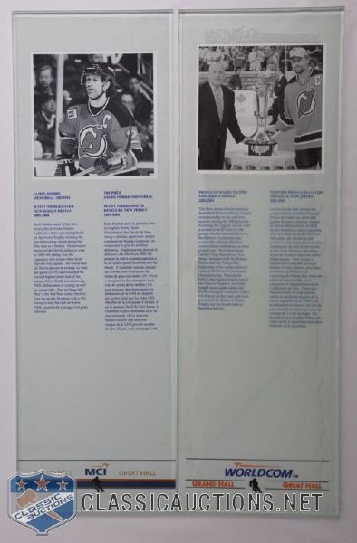 Original Hockey Hall of Fame New Jersey Devils Display Panel Collection of 2 (42" x 13 1/2")