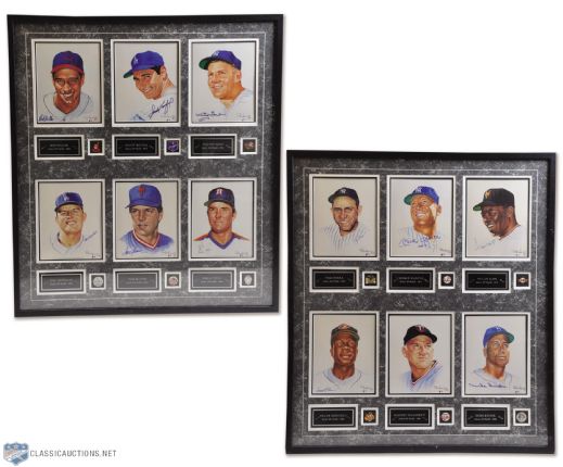 HOFers Signed Ron Lewis "Living Legends" Framed Displays (2), Featuring Mickey Mantle (37" x 33")