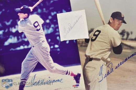 HOFer Ted Williams Signed Photo and Cut collection of 3 PSA/DNA