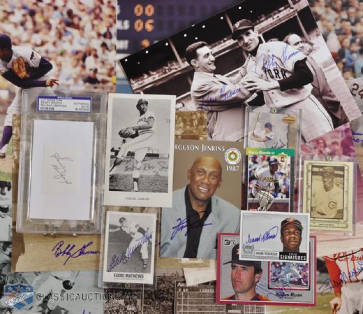 Baseball Hall of Famers Signed Photo and Card Collection of 22 PSA/DNA
