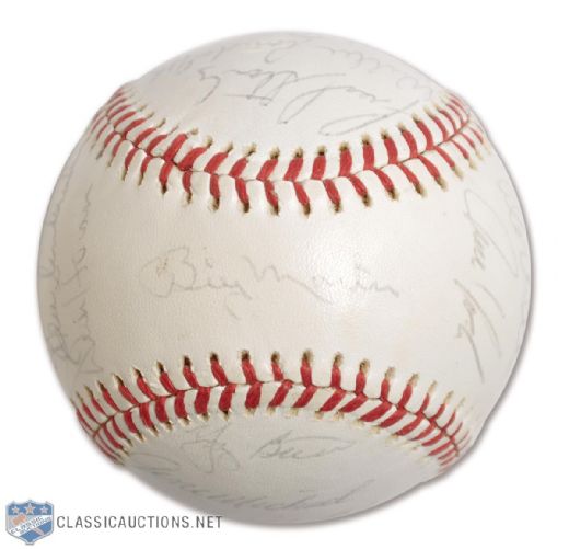 New York Yankees 1976 American League Team-Signed Ball Including Thurman Munson with JSA LOA