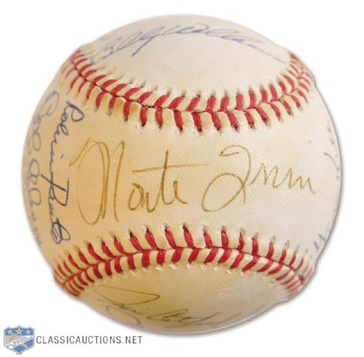 Baseball Multi-Signed by 14 Hall of Famers with Wynn, Roberts, Gibson, Mathews and Others