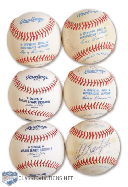 Hall of Famers Multi-Signed Baseball Collection of 6