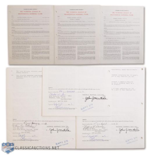 Montreal Expos Early-1980s Signed Contracts of Reardon, Lea and Gullickson